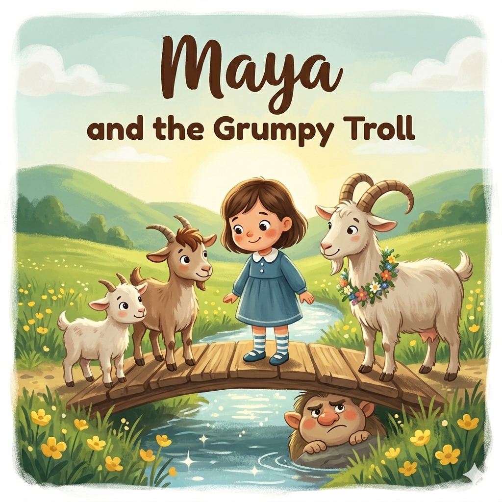 Murmle personalised audiobook cover for Maya and the Grumpy Troll.